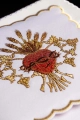 Komplet kielichowy bawełniany z haftowanym motywem kielicha eucharystycznego w kolorze czerwonym - KK/167 - HAF KK/167 - Dewocjonalia P.H. Jakóbczak - Katolicki sklep liturgiczny i hurtownia