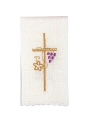 Komplet kielichowy lniany z haftowanym motywem IHS i winorośli w kolorze czerwonym - KKL/064 - HAF KKL/064 - Dewocjonalia P.H. Jakóbczak - Katolicki sklep liturgiczny i hurtownia