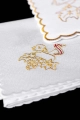 Komplet kielichowy bawełniany z haftowanym motywem Baranka Paschalnego w kolorze czerwonym - KK/127 - HAF KK/127 - Dewocjonalia P.H. Jakóbczak - Katolicki sklep liturgiczny i hurtownia