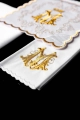 Komplet kielichowy bawełniany z haftowanym motywem maryjnym w kolorze złotym - KK/160 - HAF KK/160 - Dewocjonalia P.H. Jakóbczak - Katolicki sklep liturgiczny i hurtownia