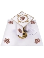 Komplet kielichowy bawełniany z haftowanym motywem kielicha eucharystycznego w kolorze czerwonym - KK/038 - HAF KK/038 - Dewocjonalia P.H. Jakóbczak - Katolicki sklep liturgiczny i hurtownia