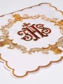 Komplet kielichowy bawełniany z haftowanym motywem kielicha eucharystycznego w kolorze czerwonym - KK/038 - HAF KK/038 - Dewocjonalia P.H. Jakóbczak - Katolicki sklep liturgiczny i hurtownia