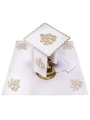 Komplet kielichowy bawełniany z haftowanym motywem IHS w kolorze czerwonym - KK/072/04 - HAF KK/072/04 - Dewocjonalia P.H. Jakóbczak - Katolicki sklep liturgiczny i hurtownia