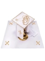 Komplet kielichowy bawełniany z haftowanym motywem kielicha eucharystycznego w kolorze czerwonym - KK/124 - HAF KK/124 - Dewocjonalia P.H. Jakóbczak - Katolicki sklep liturgiczny i hurtownia