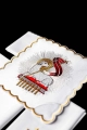 Komplet kielichowy bawełniany z haftowanym motywem Baranka Paschalnego w kolorze czerwonym - KK/100 - HAF KK/100 - Dewocjonalia P.H. Jakóbczak - Katolicki sklep liturgiczny i hurtownia