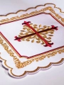 Komplet kielichowy bawełniany z haftowanym motywem kielicha eucharystycznego w kolorze czerwonym - KK/150 - HAF KK/150 - Dewocjonalia P.H. Jakóbczak - Katolicki sklep liturgiczny i hurtownia