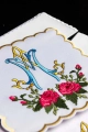 Komplet kielichowy bawełniany z haftowanym motywem maryjnym - KK/078 - HAF KK/078 - Dewocjonalia P.H. Jakóbczak - Katolicki sklep liturgiczny i hurtownia