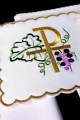 Komplet kielichowy bawełniany z haftowanym motywem IHS i winorośli - KK/002 - HAF KK/002 - Dewocjonalia P.H. Jakóbczak - Katolicki sklep liturgiczny i hurtownia