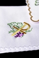 Komplet kielichowy bawełniany z haftowanym motywem IHS i winorośli - KK/002 - HAF KK/002 - Dewocjonalia P.H. Jakóbczak - Katolicki sklep liturgiczny i hurtownia