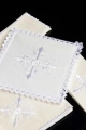 Komplet kielichowy lniany z haftowanym motywem kielicha i krzyża - KKL/057 - HAF KKL/057 - Dewocjonalia P.H. Jakóbczak - Katolicki sklep liturgiczny i hurtownia