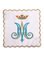 Komplet kielichowy bawełniany z haftowanym motywem maryjnym w kolorze czerwonym - KK/164 - HAF KK/164 - Dewocjonalia P.H. Jakóbczak - Katolicki sklep liturgiczny i hurtownia