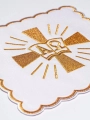 Komplet kielichowy bawełniany z haftowanym motywem krzyża oraz symboli Alfa i Omega - KK/006 - HAF KK/006 - Dewocjonalia P.H. Jakóbczak - Katolicki sklep liturgiczny i hurtownia