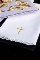 Komplet kielichowy bawełniany z haftowanym motywem IHS - KK/146 - HAF KK/146 - Dewocjonalia P.H. Jakóbczak - Katolicki sklep liturgiczny i hurtownia
