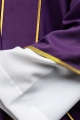 Dalmatyka liturgiczna fioletowa z ozdobnymi pasami i haftem złotego krzyża - KDL/285/03/53/B - HAF KDL/285/03/53/B - Dewocjonalia P.H. Jakóbczak - Katolicki sklep liturgiczny i hurtownia