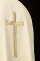 Dalmatyka liturgiczna ecru z haftem złotego krzyża - KDL/393/05/70/D - HAF KDL/393/05/70/D - Dewocjonalia P.H. Jakóbczak - Katolicki sklep liturgiczny i hurtownia