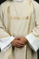 Dalmatyka liturgiczna ecru ze złotymi pasami żakardowymi - KDL/395/05/70/B - HAF KDL/395/05/70/B - Dewocjonalia P.H. Jakóbczak - Katolicki sklep liturgiczny i hurtownia