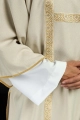 Dalmatyka liturgiczna ecru ze złotymi pasami żakardowymi - KDL/395/05/70/B - HAF KDL/395/05/70/B - Dewocjonalia P.H. Jakóbczak - Katolicki sklep liturgiczny i hurtownia