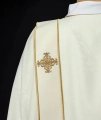 Dalmatyka liturgiczna ecru z dekoracyjnym haftem - KDL/284/05/81/B - HAF KDL/284/05/81/B - Dewocjonalia P.H. Jakóbczak - Katolicki sklep liturgiczny i hurtownia