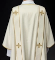 Dalmatyka liturgiczna ecru z dekoracyjnym haftem - KDL/285/05/53/B - HAF KDL/285/05/53/B - Dewocjonalia P.H. Jakóbczak - Katolicki sklep liturgiczny i hurtownia