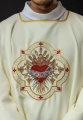 Dalmatyka liturgiczna ecru z motywem Serca Maryi - KDL/392/05/01/D - HAF KDL/392/05/01/D - Dewocjonalia P.H. Jakóbczak - Katolicki sklep liturgiczny i hurtownia