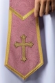 Stuła kapłańska różowa z haftem krzyża - KST/639/08/11 - HAF KST/639/08/11 - Dewocjonalia P.H. Jakóbczak - Katolicki sklep liturgiczny i hurtownia