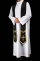 Stuła kapłańska czarna z haftem krzyża - KST/639/07/11 - HAF KST/639/07/11 - Dewocjonalia P.H. Jakóbczak - Katolicki sklep liturgiczny i hurtownia
