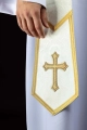 Stuła kapłańska ecru z haftem krzyża - KST/639/05/11 - HAF KST/639/05/11 - Dewocjonalia P.H. Jakóbczak - Katolicki sklep liturgiczny i hurtownia