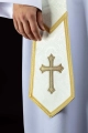 Stuła kapłańska ecru z haftem krzyża - KST/639/05/11 - HAF KST/639/05/11 - Dewocjonalia P.H. Jakóbczak - Katolicki sklep liturgiczny i hurtownia