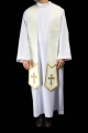 Stuła kapłańska ecru z haftem krzyża - KST/639/05/11 - HAF KST/639/05/11 - Dewocjonalia P.H. Jakóbczak - Katolicki sklep liturgiczny i hurtownia