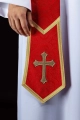 Stuła kapłańska czerwona z haftem krzyża - KST/639/02/11 - HAF KST/639/02/11 - Dewocjonalia P.H. Jakóbczak - Katolicki sklep liturgiczny i hurtownia