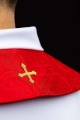 Stuła kapłańska czerwona z haftem krzyża - KST/639/02/11 - HAF KST/639/02/11 - Dewocjonalia P.H. Jakóbczak - Katolicki sklep liturgiczny i hurtownia