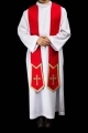 Stuła kapłańska czerwona z haftem krzyża - KST/639/02/11 - HAF KST/639/02/11 - Dewocjonalia P.H. Jakóbczak - Katolicki sklep liturgiczny i hurtownia
