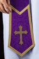 Stuła kapłańska fioletowa z haftem krzyża - KST/639/03/11 - HAF KST/639/03/11 - Dewocjonalia P.H. Jakóbczak - Katolicki sklep liturgiczny i hurtownia