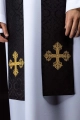 Stuła liturgiczna czarna z haftem krzyża - KST/967/07/11 - HAF KST/967/07/11 - Dewocjonalia P.H. Jakóbczak - Katolicki sklep liturgiczny i hurtownia