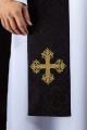 Stuła liturgiczna czarna z haftem krzyża - KST/967/07/11 - HAF KST/967/07/11 - Dewocjonalia P.H. Jakóbczak - Katolicki sklep liturgiczny i hurtownia
