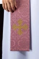 Stuła liturgiczna różowa z haftem krzyża - KST/967/08/11 - HAF KST/967/08/11 - Dewocjonalia P.H. Jakóbczak - Katolicki sklep liturgiczny i hurtownia