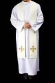 Stuła liturgiczna ecru z haftem krzyża - KST/967/05/11 - HAF KST/967/05/11 - Dewocjonalia P.H. Jakóbczak - Katolicki sklep liturgiczny i hurtownia