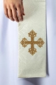 Stuła liturgiczna ecru z haftem krzyża - KST/967/05/11 - HAF KST/967/05/11 - Dewocjonalia P.H. Jakóbczak - Katolicki sklep liturgiczny i hurtownia