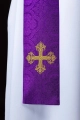 Stuła liturgiczna fioletowa z haftem krzyża - KST/967/03/11 - HAF KST/967/03/11 - Dewocjonalia P.H. Jakóbczak - Katolicki sklep liturgiczny i hurtownia