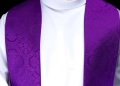 Stuła liturgiczna fioletowa z haftem krzyża - KST/967/03/11 - HAF KST/967/03/11 - Dewocjonalia P.H. Jakóbczak - Katolicki sklep liturgiczny i hurtownia