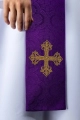 Stuła liturgiczna fioletowa z haftem krzyża - KST/967/03/11 - HAF KST/967/03/11 - Dewocjonalia P.H. Jakóbczak - Katolicki sklep liturgiczny i hurtownia