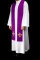 Stuła liturgiczna fioletowa z haftem krzyża - KST/967/03/11 - HAF KST/967/03/11 - Dewocjonalia P.H. Jakóbczak - Katolicki sklep liturgiczny i hurtownia