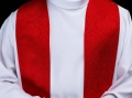 Stuła liturgiczna czerwona z haftem krzyża - KST/967/02/11 - HAF KST/967/02/11 - Dewocjonalia P.H. Jakóbczak - Katolicki sklep liturgiczny i hurtownia
