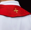 Stuła liturgiczna czerwona z haftem krzyża - KST/967/02/11 - HAF KST/967/02/11 - Dewocjonalia P.H. Jakóbczak - Katolicki sklep liturgiczny i hurtownia
