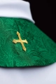 Stuła liturgiczna zielona z haftem krzyża - KST/967/01/11 - HAF KST/967/01/11 - Dewocjonalia P.H. Jakóbczak - Katolicki sklep liturgiczny i hurtownia
