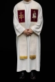 Stuła liturgiczna ecru z haftem Baranka Paschalnego - KST/089/05/42 - HAF KST/089/05/42 - Dewocjonalia P.H. Jakóbczak - Katolicki sklep liturgiczny i hurtownia