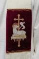 Stuła liturgiczna ecru z haftem Baranka Paschalnego - KST/089/05/42 - HAF KST/089/05/42 - Dewocjonalia P.H. Jakóbczak - Katolicki sklep liturgiczny i hurtownia