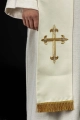 Stuła liturgiczna ecru z haftem maryjnym - KST/501/05/01 - HAF KST/501/05/01 - Dewocjonalia P.H. Jakóbczak - Katolicki sklep liturgiczny i hurtownia
