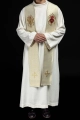 Stuła kapłańska złota z dekoracyjnym haftem - KST/159/10/37 - HAF KST/159/10/37 - Dewocjonalia P.H. Jakóbczak - Katolicki sklep liturgiczny i hurtownia