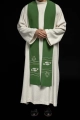 Stuła kapłańska zielona z dekoracyjnym haftem - KST/022/01/01 - HAF KST/022/01/01 - Dewocjonalia P.H. Jakóbczak - Katolicki sklep liturgiczny i hurtownia